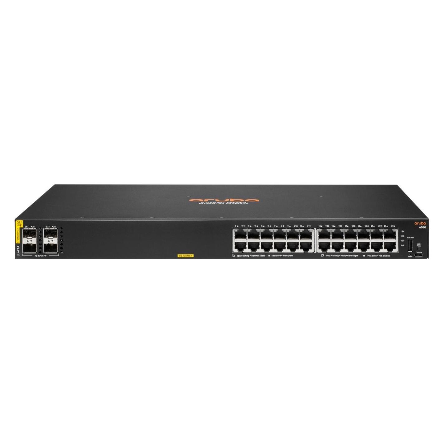HPE Aruba 6100 24G CL4 PoE 4SFP+ (24 Ports) (JL677A#ABB)