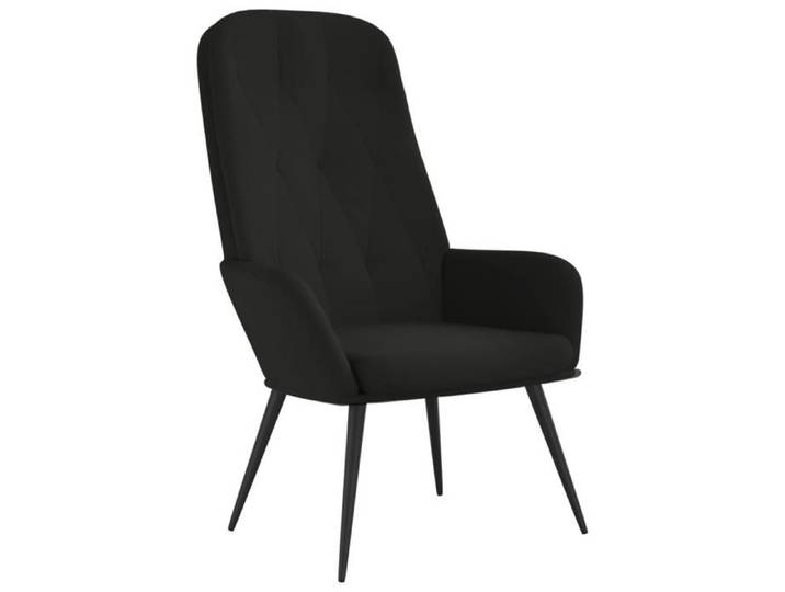 “Winter Sale TOP Fauteuil Chaise de relaxation Noir - Chaise de relaxation Noir Velours PRO91074