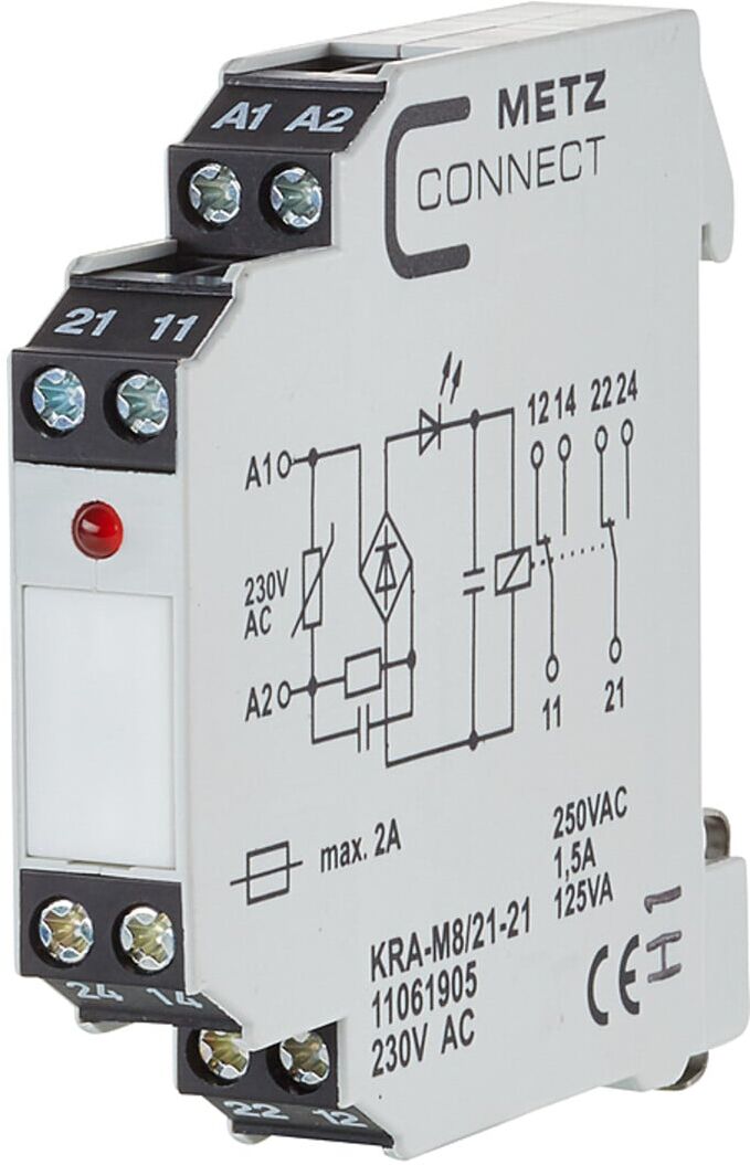 BTR NETCOM Koppelbaustein 2W KRA-M8/21-21 230AC ; Metz Connect (11061905)