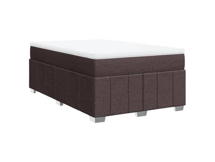PUGYNBK Boxspringbett, 120 x 190 cm, Dunkelbraun Gefederte Federn, weiches Polyester, Lattenrost, stabile Füße