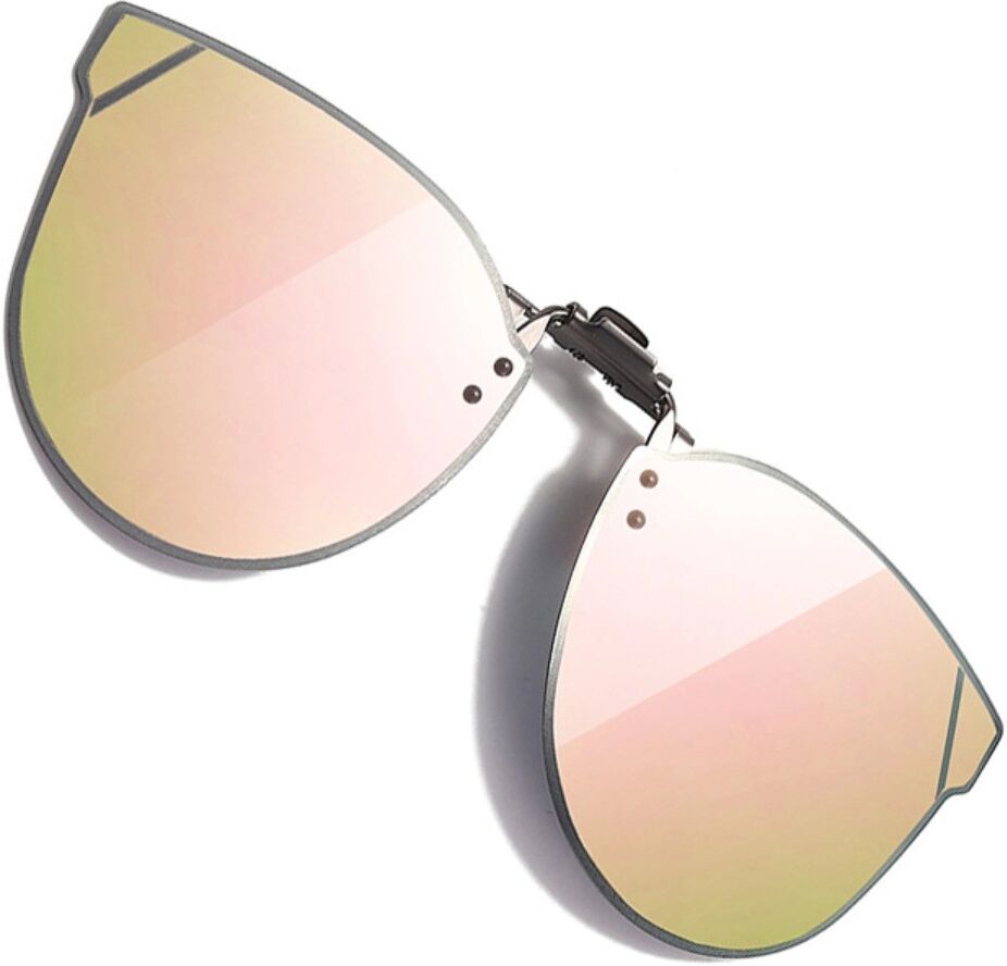INF Polarisiert Clip-On-Sonnenbrille mit Reißverschluss-Etui – TAC-Gläser, Flip-up 180°, UV-Schutz Rosa