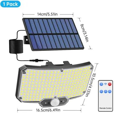 Perfect Picks Market LED Solar Motion Sensor Light With Remote IP65 Waterproof Outdoor Security Flood Light 234led