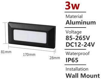 Inspired Finds Waterproof Outdoor LED Stair Step Light 12V 110V 220V Wall Lamp For Garden & Terrace 6.69x3.19in warm Light 12v 24v