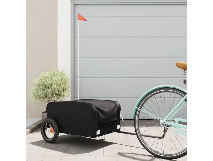 vidaXL Fahrradanhänger Schwarz 30 kg Eisen