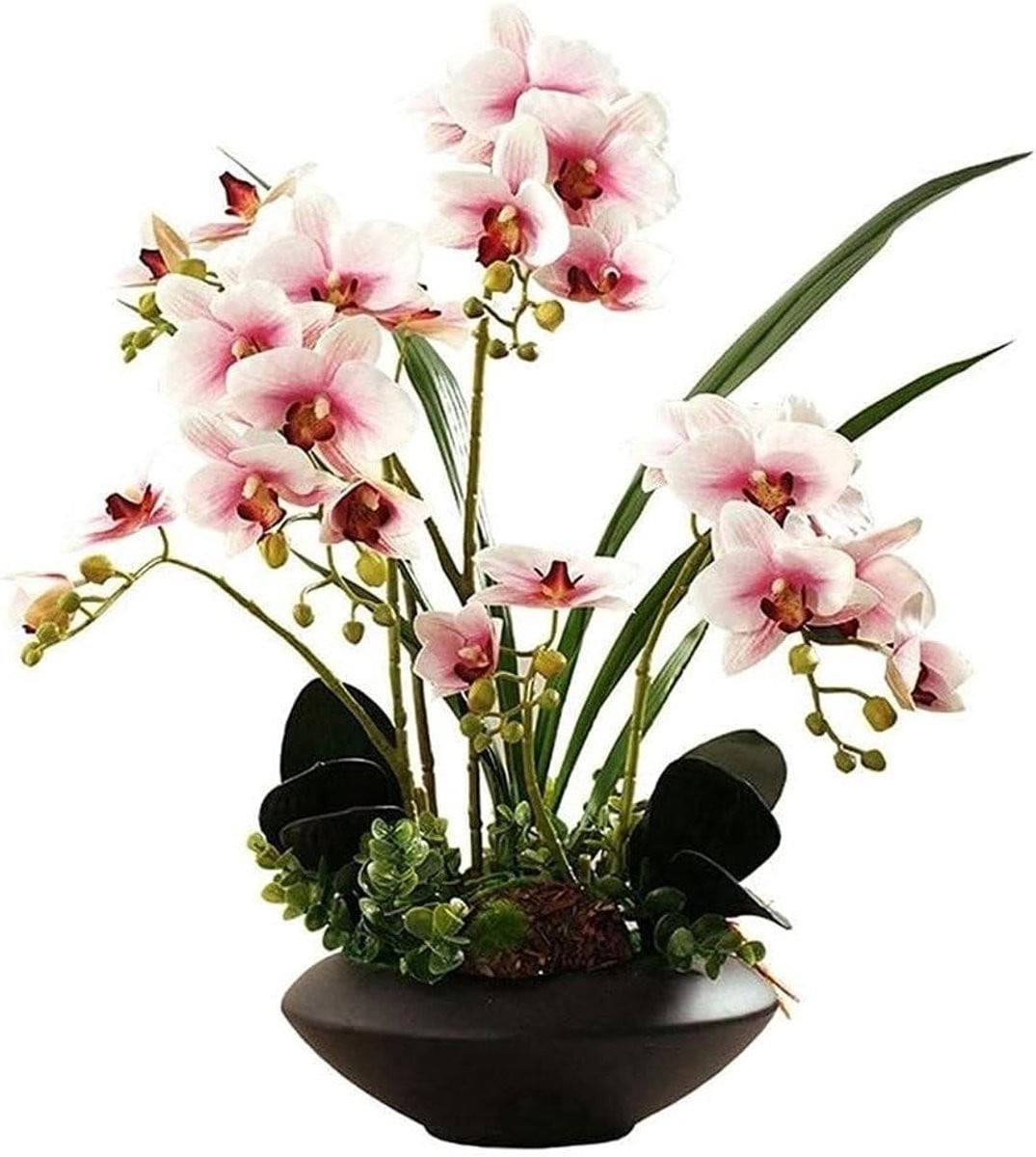 Kunstorchidee Boeket Wit - Realistisch Design - 50 cm Hoog
