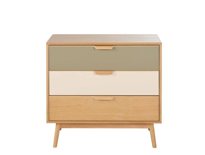 Commode 3 tiroirs tricolore L91