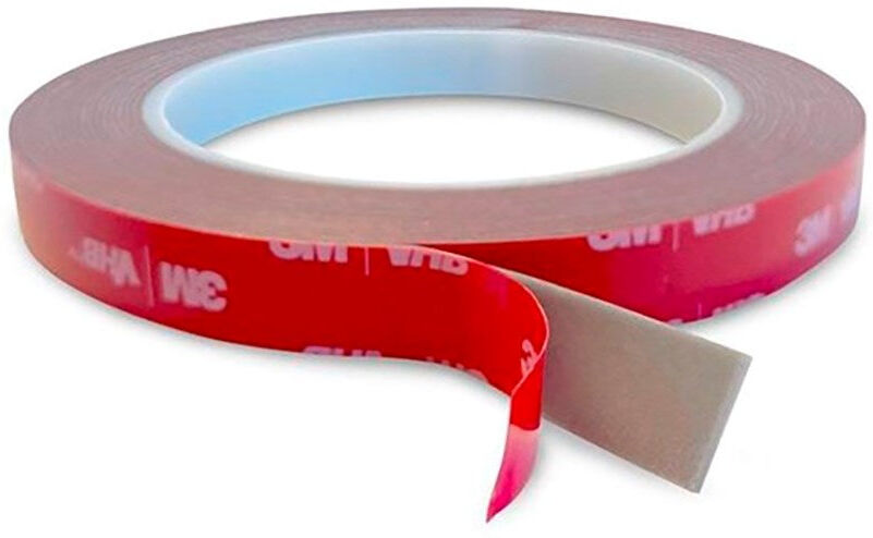 Light Solutions - Dobbeltklæbende Tape 3M VHB - 12mm Bredt - 5m - Gennemsigtig