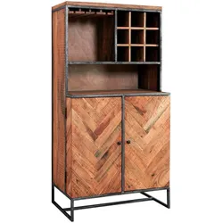 WOLFMÖBEL Barschrank Parquet Holz Braun Akazie