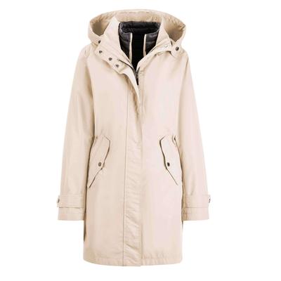 Funktionsjacke GOLDNER "Kurzgröße Kapuzenjacke mit 3-in-1-Funktion", Damen, Gr. 21, grau (kiesel), Obermaterial: 100% Polyester PES., Sonstiges, Jacken Funktionsjacke, Jacke mit herausnehmbarer Steppjacke