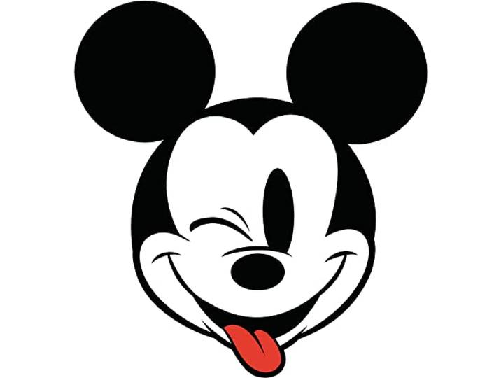 Komar Disney DOT runde und selbstklebende Vlies Fototapete - Mickey Head Optimism - Ø Durchmesser 125 cm - Kinderzimmer, Wandtattoo - DD1-057