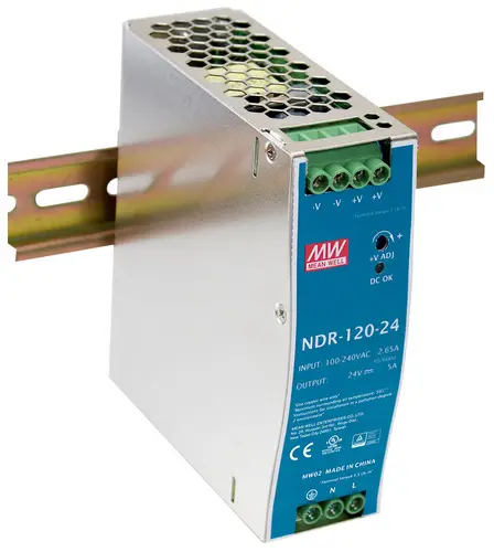 Mean Well NDR-120-24 Hutschienen-Netzteil (DIN-Rail) 24 V/DC 5A 120W Anzahl Ausgänge:1 x Inhalt 1St.