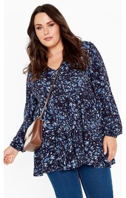Plus Size Women's Remi Tunic by Avenue in Navy Swirl (Size 26/28)