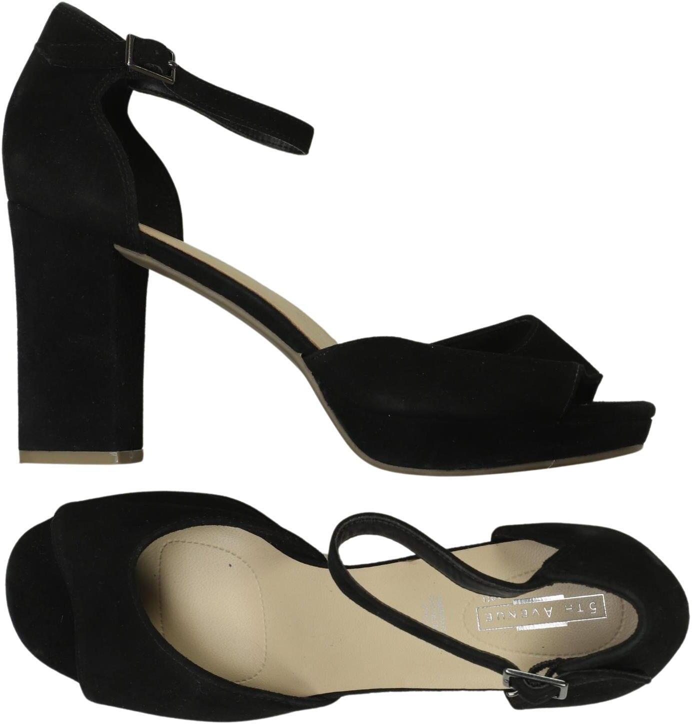 5th Avenue Damen Sandalen, Schwarz, Gr. EU 40, Leder - Second Hand