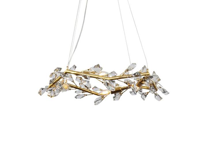 Suspension en verre laiton 63 cm