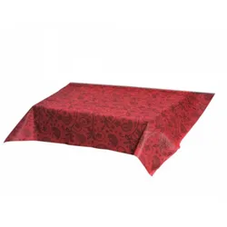 Schachtel mit 150 Novotex (Vlies) zugeschnittenen Tischdecken 100x100 Bordeaux, dekoriert mit schwarzem Kaschmir