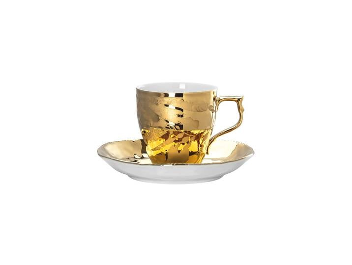 Rosenthal Tasse à espresso avec soucoupe Rosenthal Heritage Midas Blanc-doré