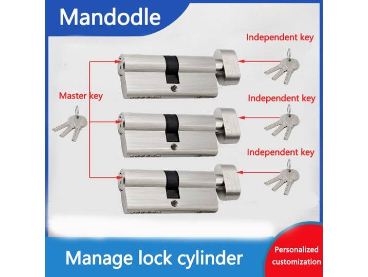 Noyau de serrure de gestion noyau de serrure en laiton 60mm 70mm 80mm clé universelle serrure de porte de chambre serrure de porte extérieure serrure cylindrique