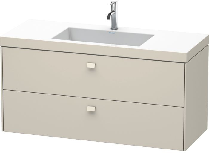 Duravit Brioso c-bonded Waschtisch mit Unterbau BR4608O9191, 120x48cm, Taupe, 1 Hanloch