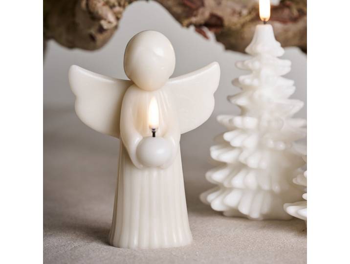 ANGEL LED-Kerze, grau, Wachs, Höhe 16 cm - Uyuni Lighting - Wohnzimmer - Sonstige - Einflammig
