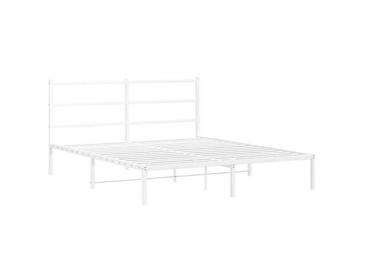 Cadre de lit - GAROSA - 160x200 cm - Métal blanc - Design classique - Montage nécessaire