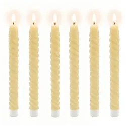 Relaxdays LED Stabkerzen 6er Set Beige