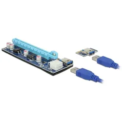 DELOCK Riser Karte PCI Express x1 > x16 mit 60 cm USB Kabel