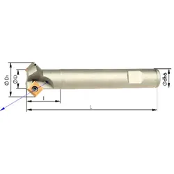 Fasenfräser 45° mit Innenkühlung ø8mm Z 1