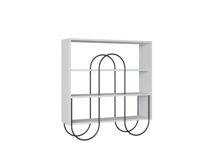 Calicosy Regal mit 4 Böden L123 cm - Norfolk, Weiß, 25.5x99x96 cm, Wohnzimmer, Wohnzimmertische, Konsolentische