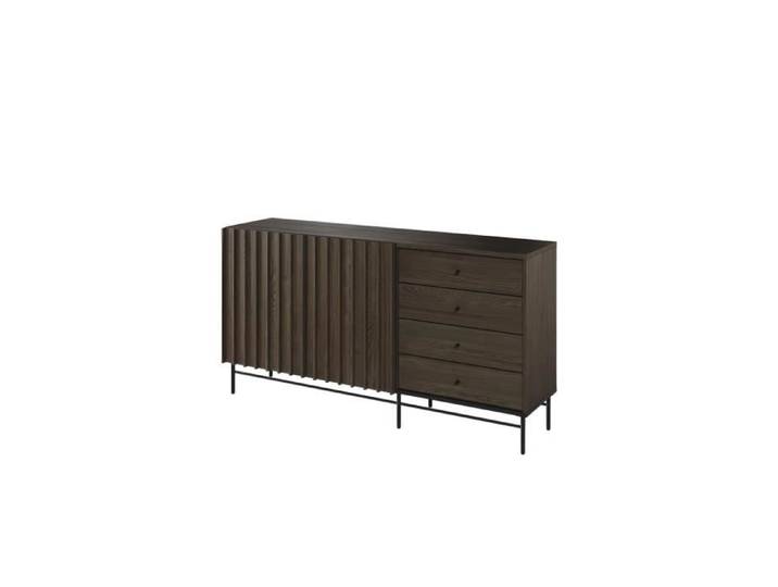 Buffet 2 portes 4 tiroirs bois foncé 165 cm - CARENNE
