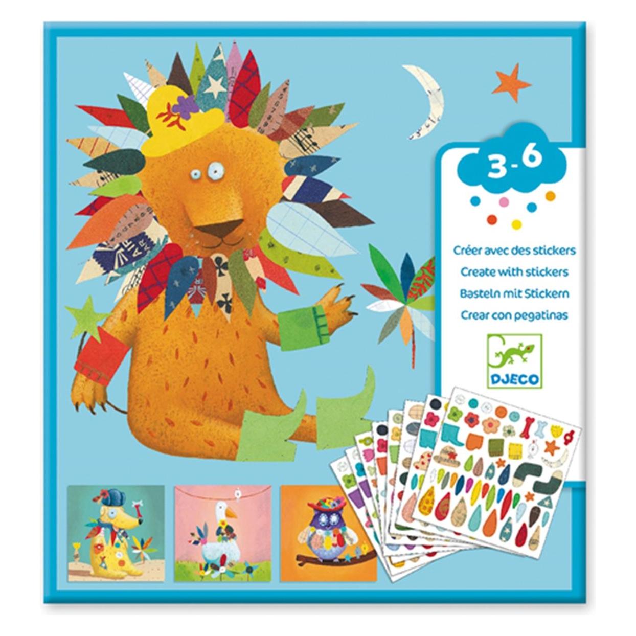 Djeco Sticker und Basteln Tiere (160 Sticker) (DJ08932)