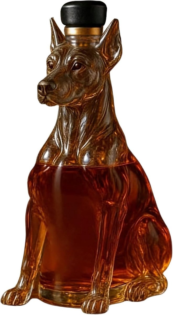 Whisky Karaf Hond - Transparante Glazen Drankfles - 350 ml