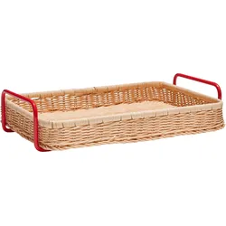 Hübsch, Tablett, Splint Tablett Rot/Naturfarben