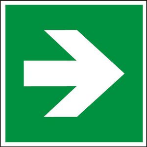 Abtec Hinweisschild ISO 7010 E006, Kunststoff, 15 x 15 cm, Richtungspfeil