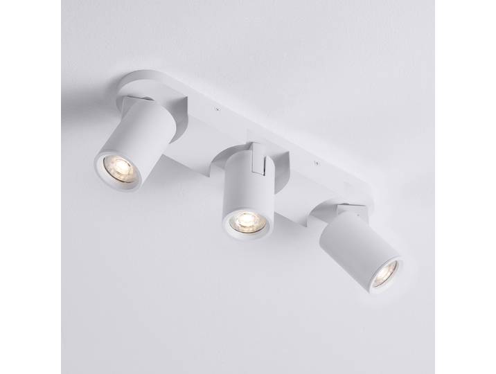 Plafonnier Esto 35 x 9 x 6cm Blanc/Blanc 3 Matériau : Métal Surface en métal : Laqué Type de métal : Aluminium LED GU10