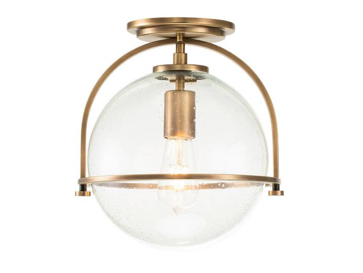 Elstead Lighting Deckenleuchte, Messingfarben, Metall, Glas, 31.8 cm, RoHS, Lampen & Leuchten, Innenbeleuchtung, Deckenlampe, Deckenlampen
