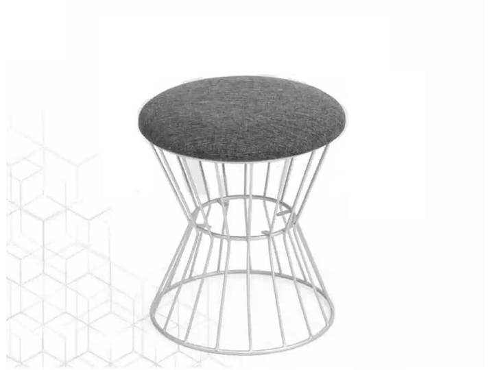 JVmoebel Hocker Lounge Hocker Würfel aus grauem Textil mit Edelstahlfüßen (1 St., 1x Hocker), Made in Europa