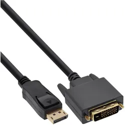 INLINE DisplayPort zu DVI Konverter Kabel, schwarz, 0,3m