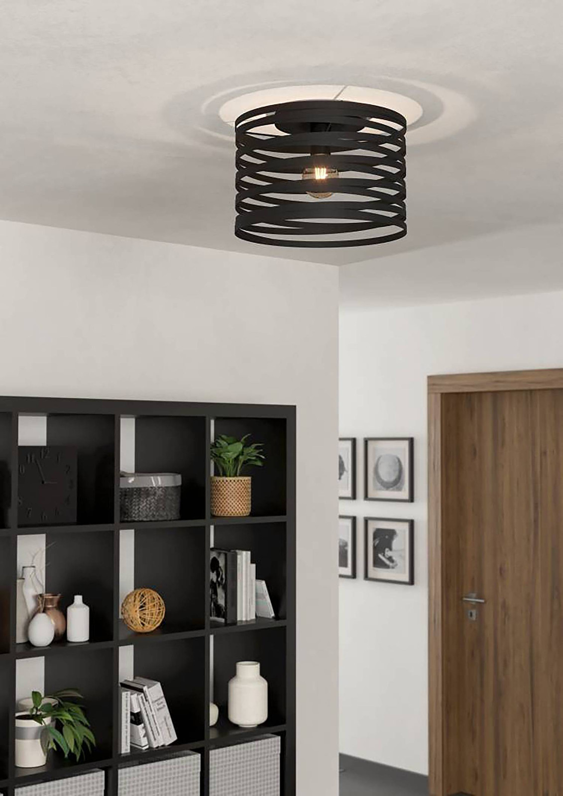 Eglo Cremella Plafondlamp Zwart Metaal E27 Ø 37 cm