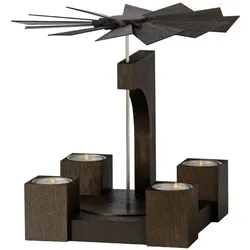 KWO Erzgebirge Pyramide Eiche Farbton Mooreiche Höhe 19 cm