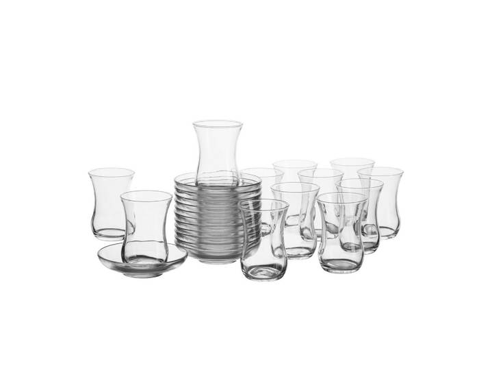 Mäser Teegläserset, Transparent, Glas, 24-teilig, 120 ml, 8.5 cm, Made in Europe, Gläser, Teegläser & Kaffeegläser