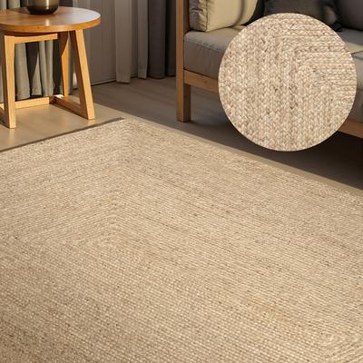 Teppich HANSE HOME "Juteteppich Teppich Juno", beige (natur weiß), B:80cm H:9mm L:150cm, Jute, Teppiche, Teppich, Jute, Shape, Handgemacht, Wohnzimmerteppich, Naturteppich, Wohnzimmer