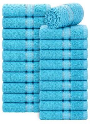 Ample Decor Popcorn Textured Luxury Cotton Washcloths 12 x 12 inch - 20 Pcs