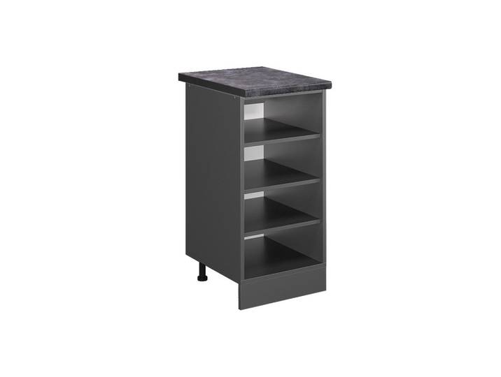 Vicco Küchenregal R-Line Anthrazit 40 cm, AP Anthrazit, Anthrazit, Anthrazit, Holzwerkstoff, 3 Fächer, Rechteckig, 40x81.6x60 cm, Küchen, Küchenmöbel, Küchenschränke, Küchenunterschrank