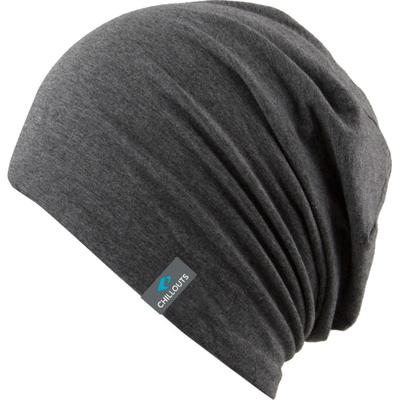 Beanie CHILLOUTS "Acapulco Hat", Herren, grau (dunkelgrau, meliert), Baumwollmischung, meliert, unifarben, Mützen Beanie, Leichte Slouch-Mütze mit urbanem Look