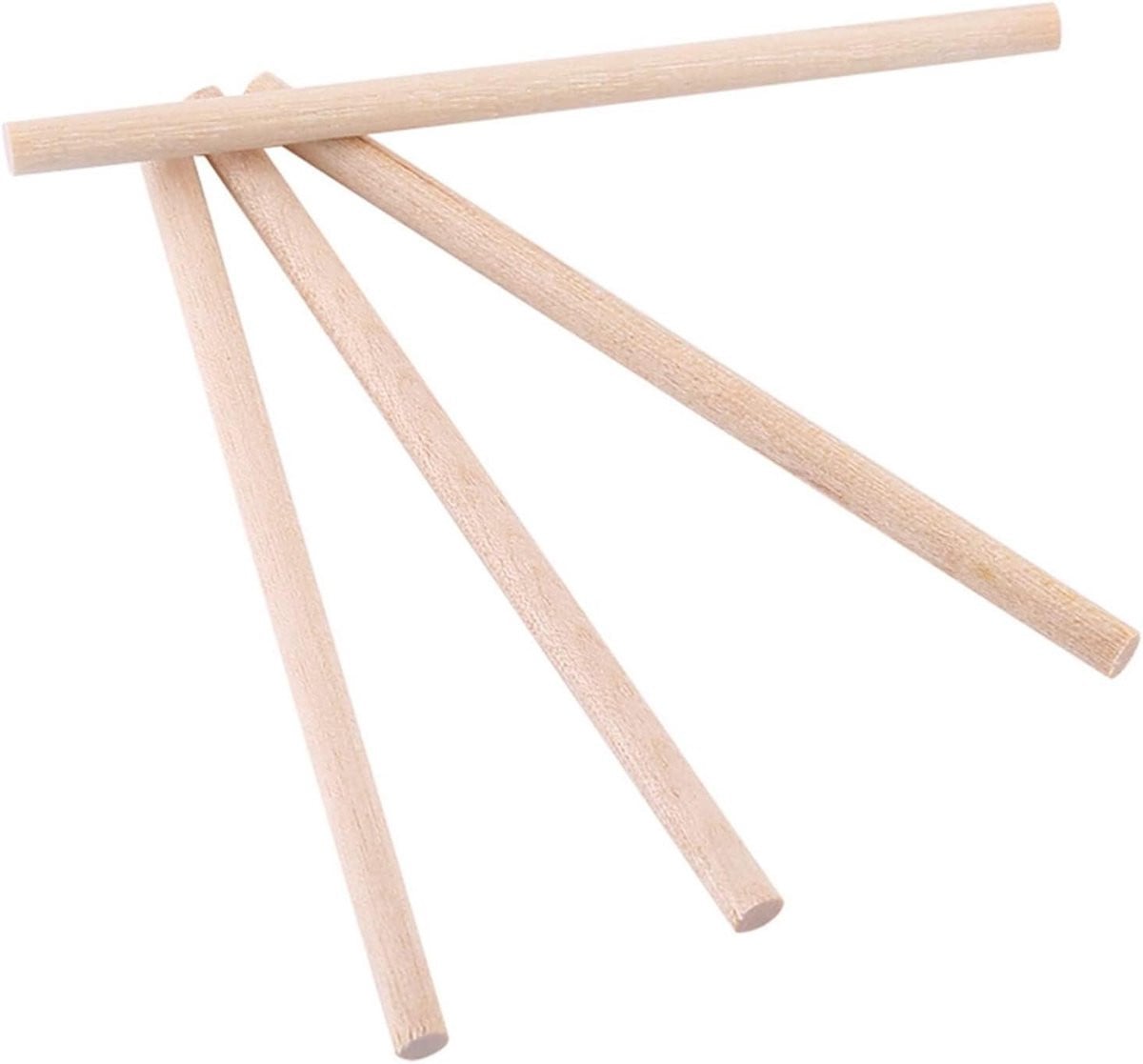 100 stuks Houten Stokken met Gladde Afwerking voor Knutselen - Houtkleur