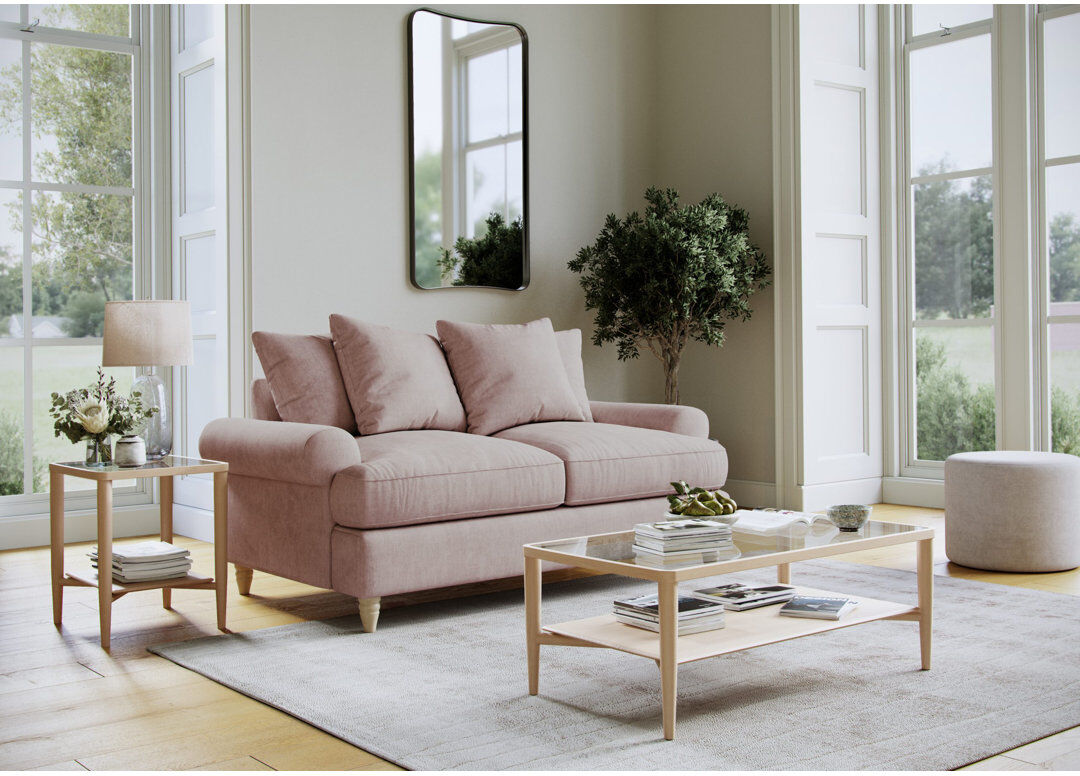 Rosalind Wheeler Eluster 2 Seater Sofa Pink 95cm H X 156cm W X 99cm D