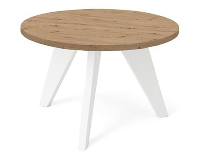 Dekori Möble, LORA Couchtisch, 60 cm – minimalistisch, leicht und zeitlos für Moderne Interieurs (Eiche Artisan/Weiß)
