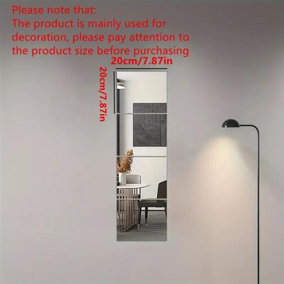 Useful Little Things Flexible Acrylic Mirror Wall Tile Set silver 4pcs 7.87 X 7.87in