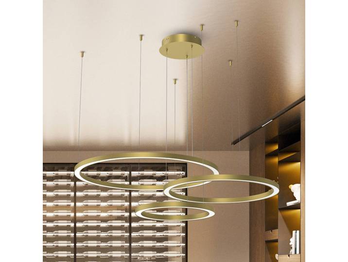 Hängeleuchte Galaxia Eko-Light, messing / gold, für Wohn- / Esszimmer, Kunststoff, Modern