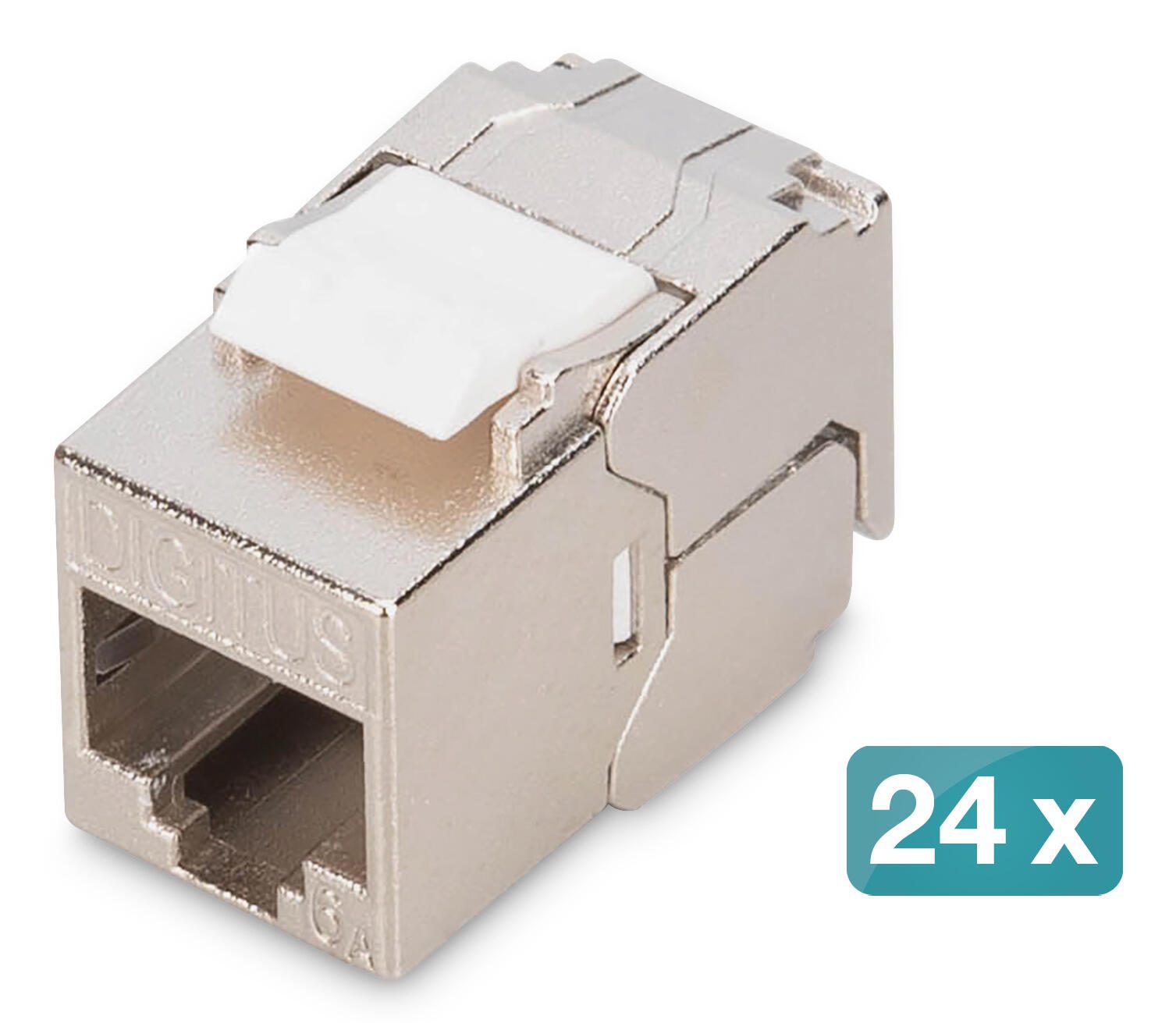 DIGITUS CAT 6A Kompakt-Keystone, werkzeugfreier Montageanschluss, 24 Stück DN-93615-S-24